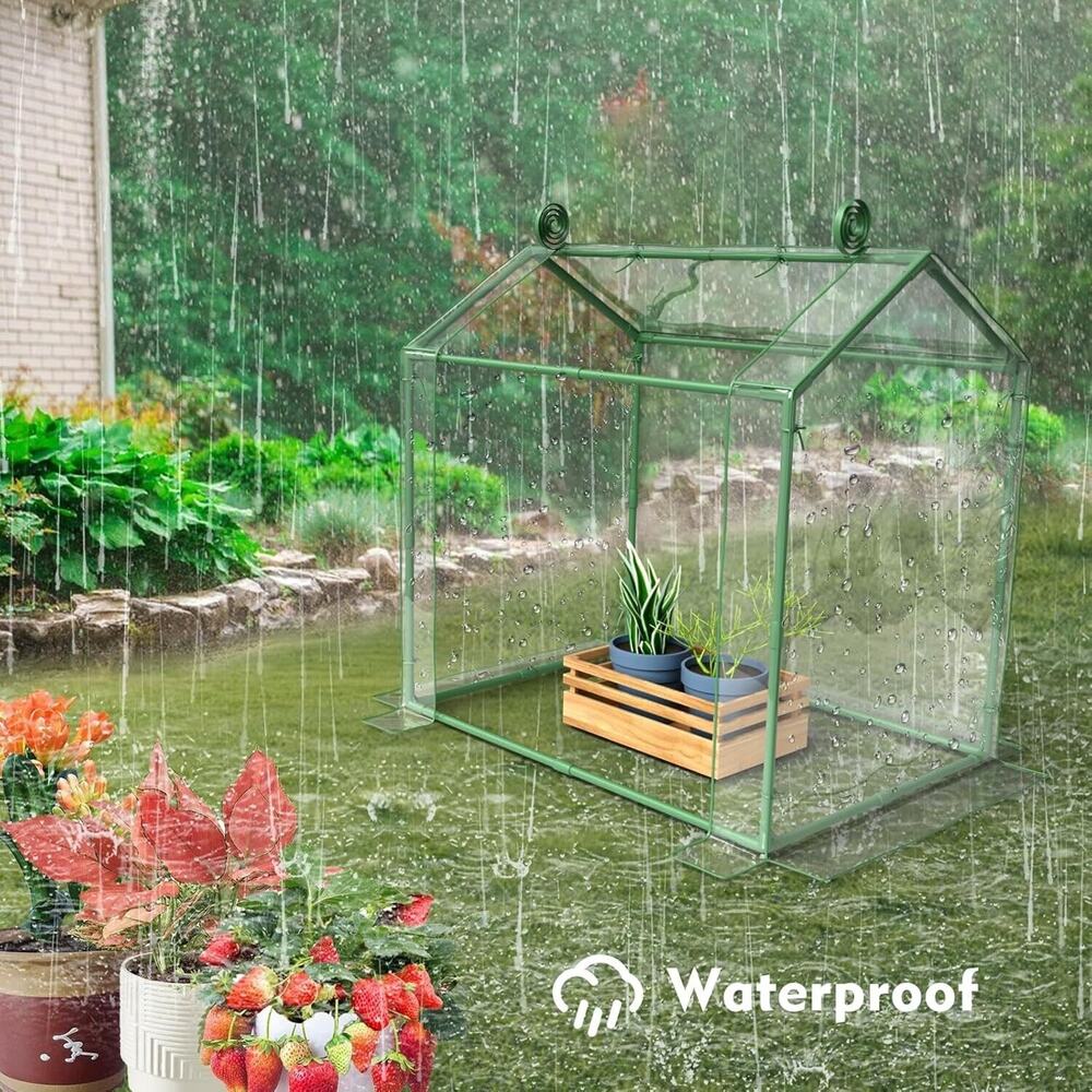 Mini Greenhouse, Indoor Outdoor Plants, Tabletop Portable Roll-up Zipper Door - Picture 7 of 7